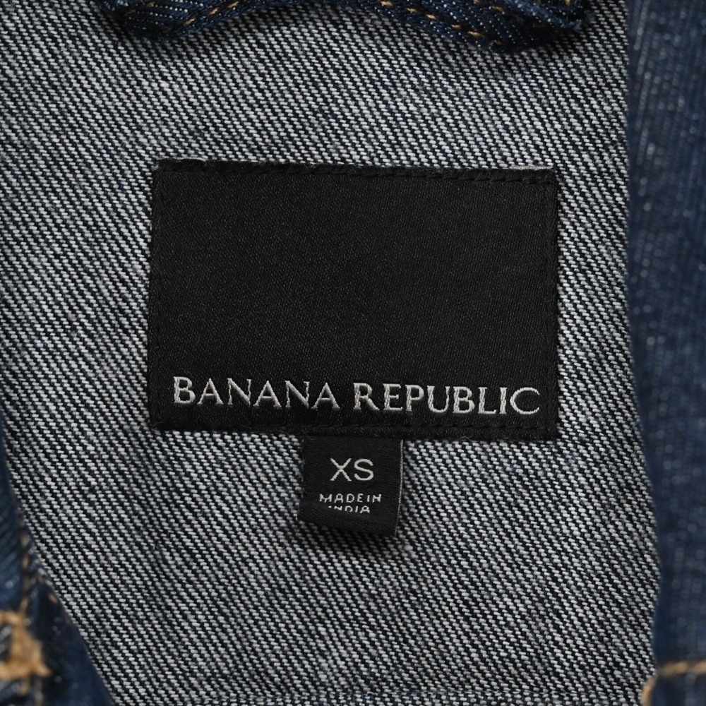 Banana Republic Embroidered Tiger Jean Jacket Womens Size XS Denim Button Patch - Picture 7 of 12
